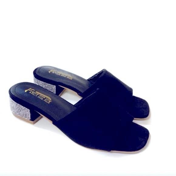 Black Embellished Mules - Picture 2 of 3